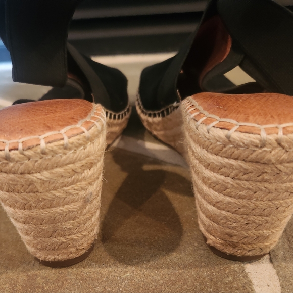 Gentle Souls Black Wedge Espadrilles with Elastic Slingback - Picture 10 of 10